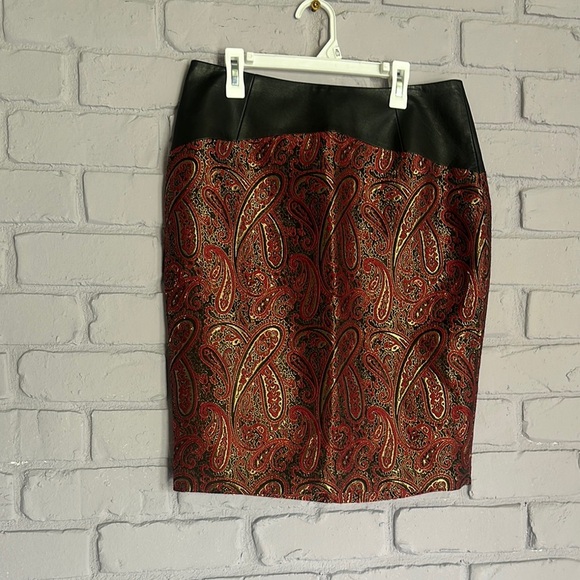 NEW The Limited Gold and Brown Embellished Pencil Skirt size 6 - Picture 1 of 4